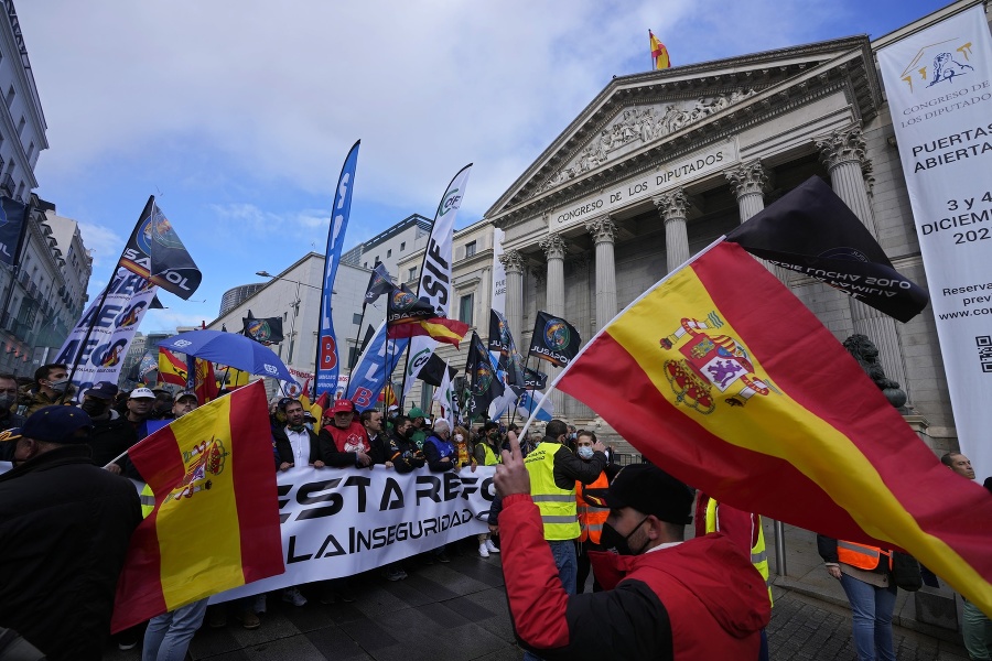 Polícia v Madride protestovala