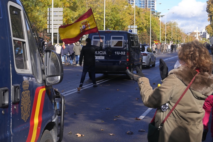 Polícia v Madride protestovala