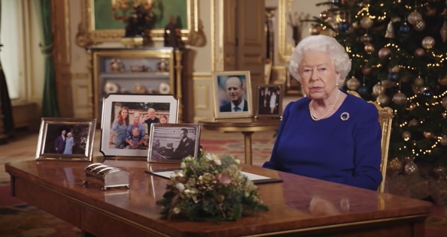 Kráľovná Alžbeta II. počas slávnostného vianočného príhovoru v roku 2019.