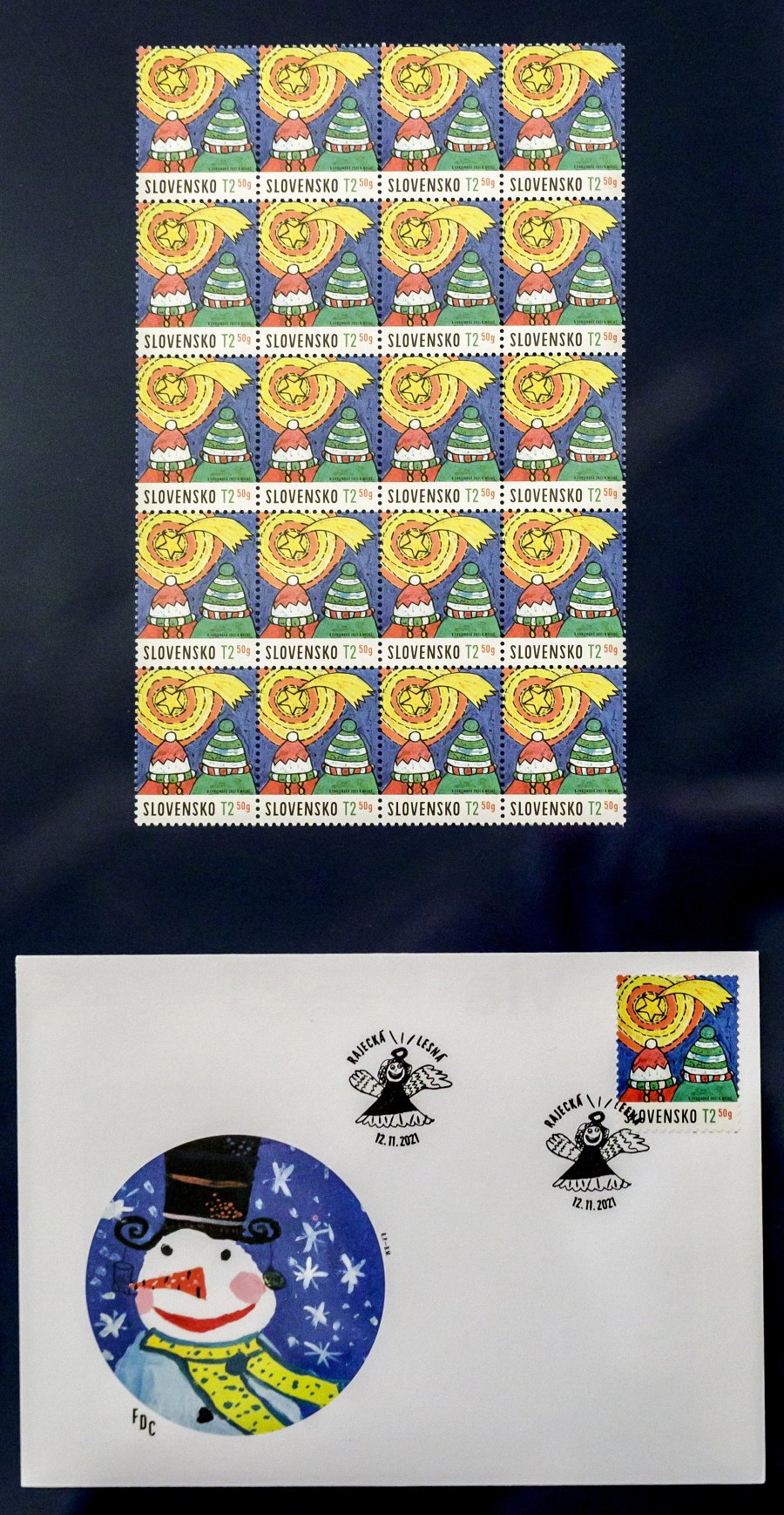 Minuloročná príležitostná poštová známka z emisného radu Vianočná pošta.