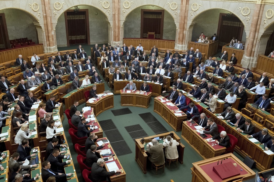 Poslanci maďarského parlamentu. 