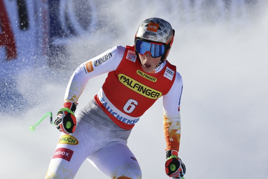 Petra Vlhová reaguje v cieli zjazdu Svetového pohára alpských lyžiarok v rakúskom Zauchensee
