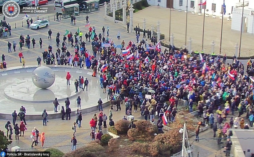 Protestné zhromaždenie v Bratislave.