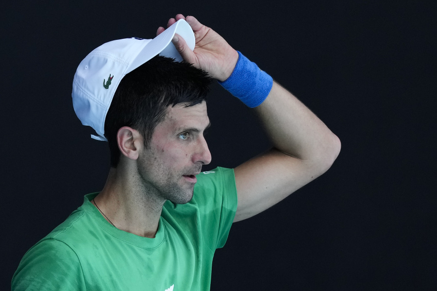 Novak Djokovič počas tréningu