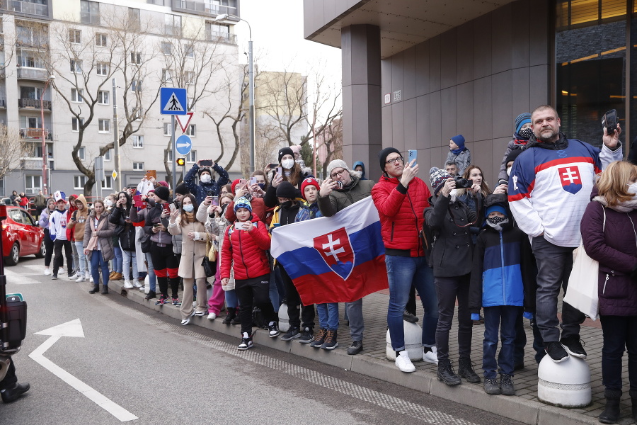 Slovenskí hokejisti oslavujú zisk