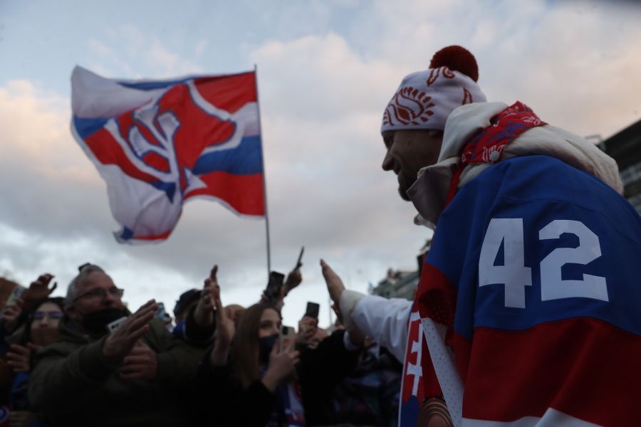 Slovenských hokejistov vítali na