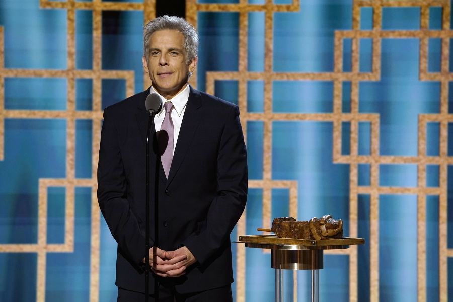 Ben Stiller na pódiu na 78. výročnom odovzdávaní cien Zlatý glóbus v Rainbow Room.