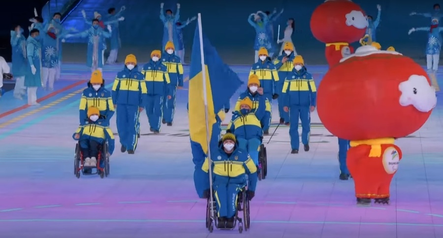 Na snímke ukrajinskí paralympionici