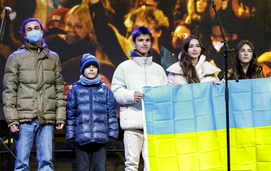 Protestné zhromaždenie Mier Ukrajine: