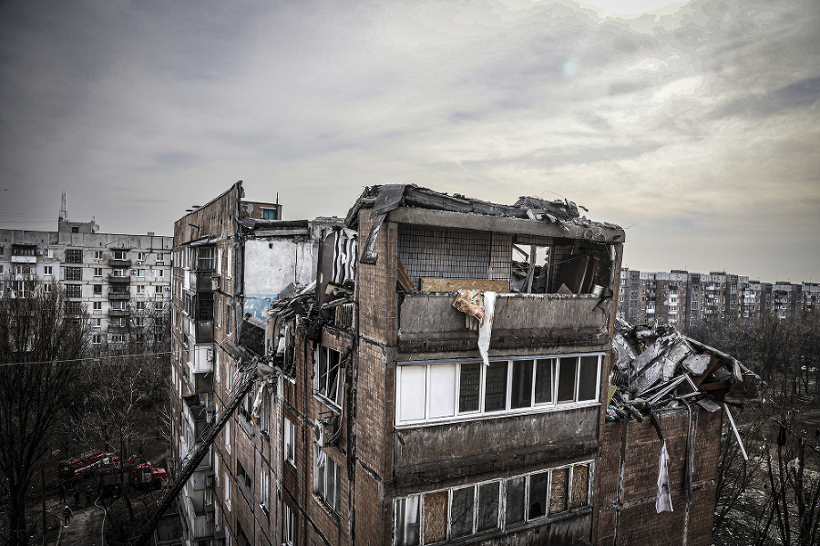 Zničené mesto Doneck. 