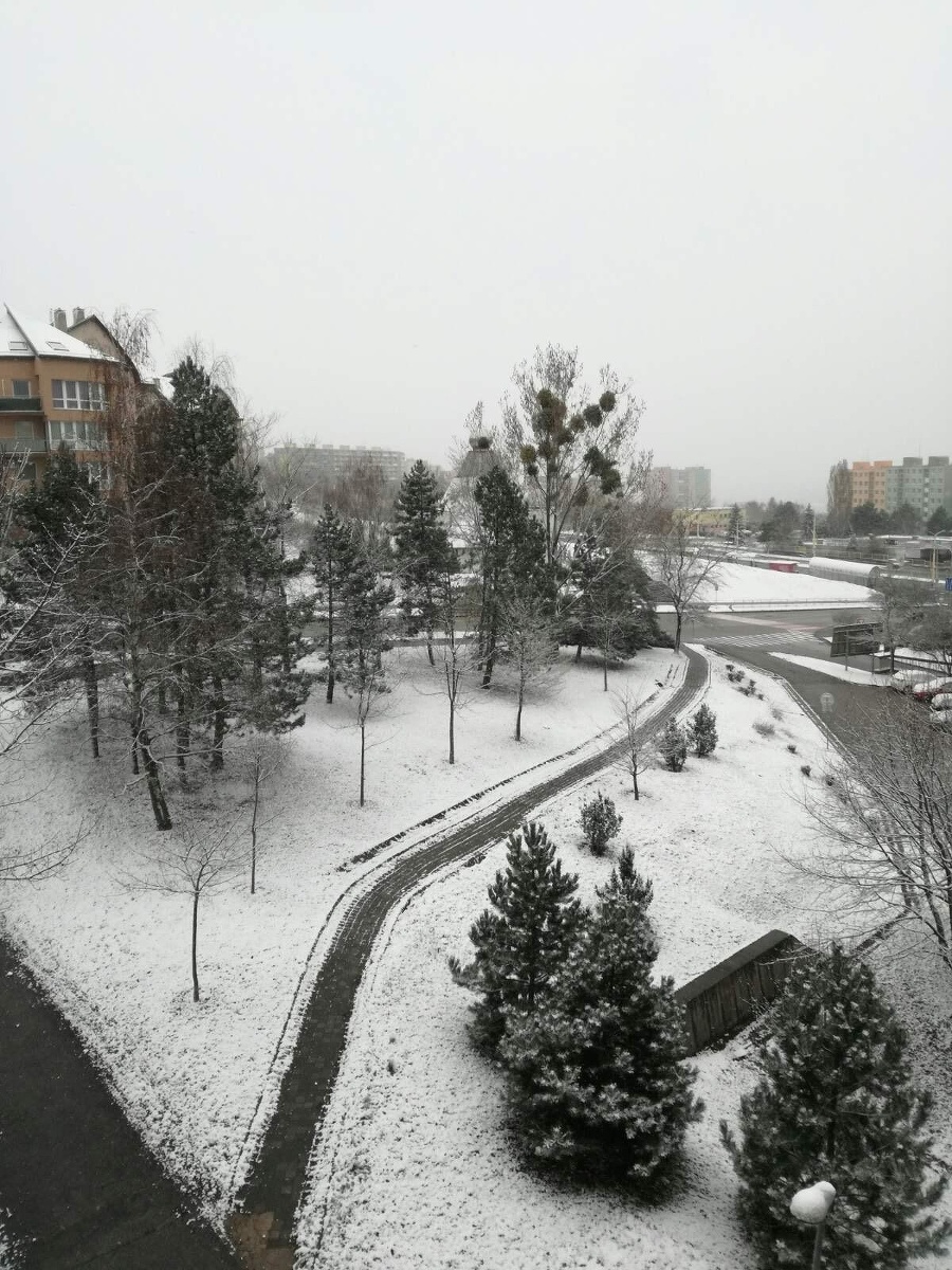 Košice - Košičania sa prebudili do zasneženého rána.