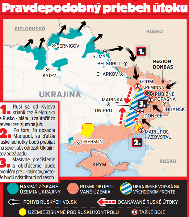 Ruskí vojaci spustili útok na Donbas v noci z pondelka na utorok.