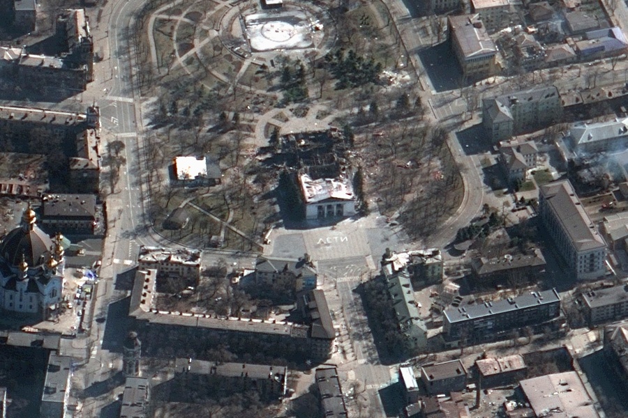 Satelitná snímka divadla v