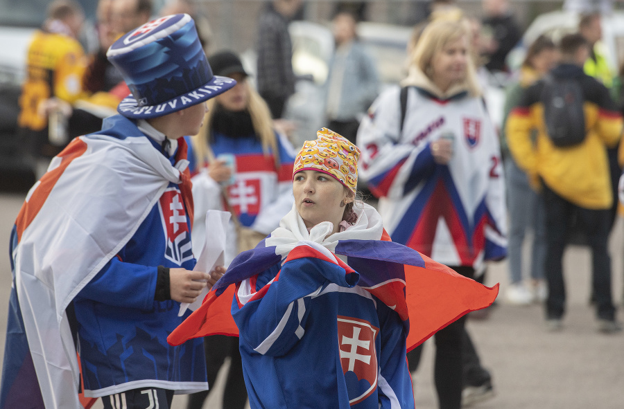 Na snímke slovenskí hokejoví