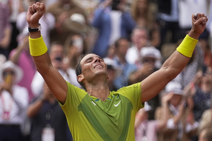 Rafa Nadal oslavuje rekordný
