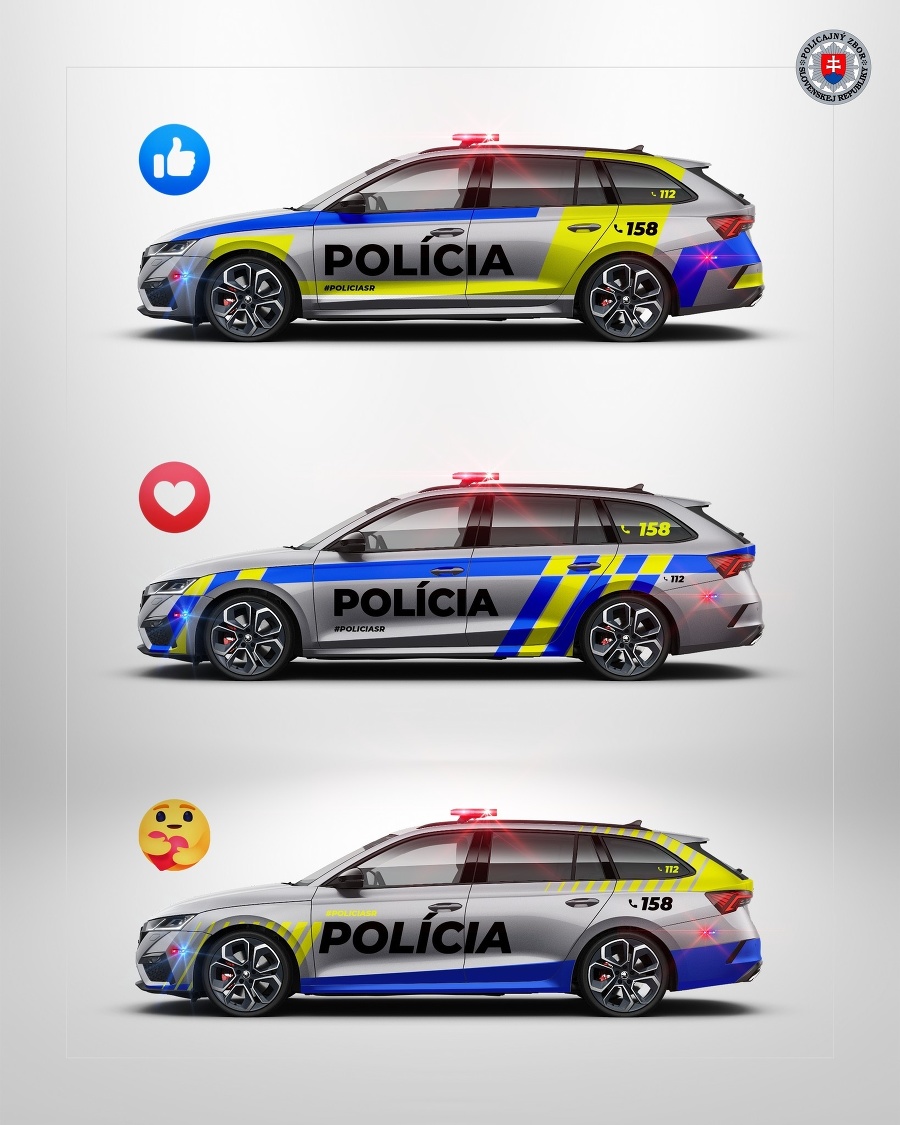 Polícia zverejnila na Facebooku výzvu k hlasovaniu v súvislosti s novým dizajnom policajných áut.