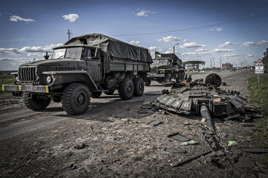 ÚSPECH: Ukrajinské armádne vozidlá
