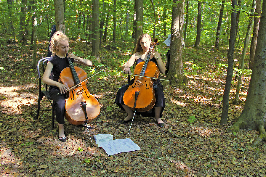 Violončelistky predviedli svoje špeciálne skladby. 