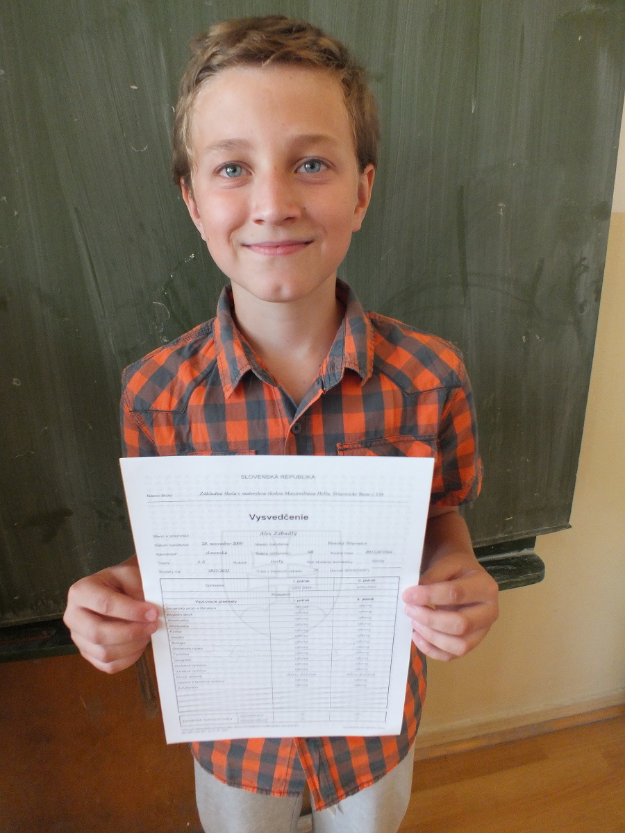 Alex (12), 6. ročník, ZŠ Maximiliána Hella, Štiavnické Bane
