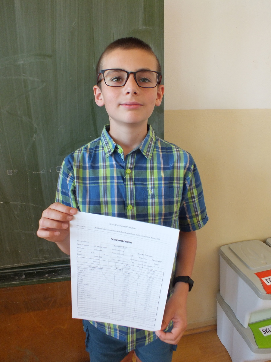 Bohumil (12), 6. ročník, ZŠ Maximiliána Hella, Štiavnické Bane