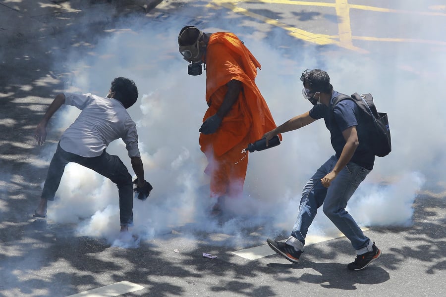 Protesty na Srí Lanke.
