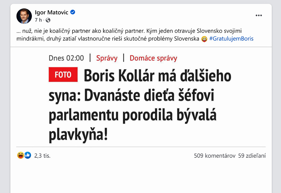 V statuse Matovič z