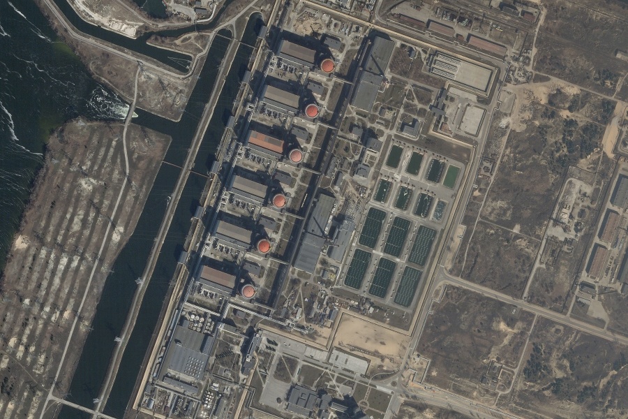 Satelitná snímka Záporožská jadrová