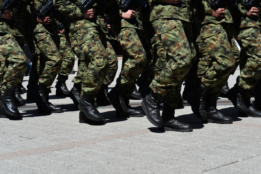 Army military soldiers marching