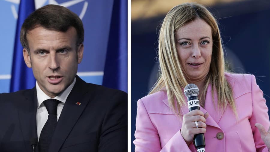 Emanuel Macron a Giorgia