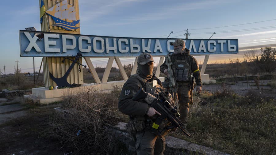 Ukrajinskí vojaci v Chersone.