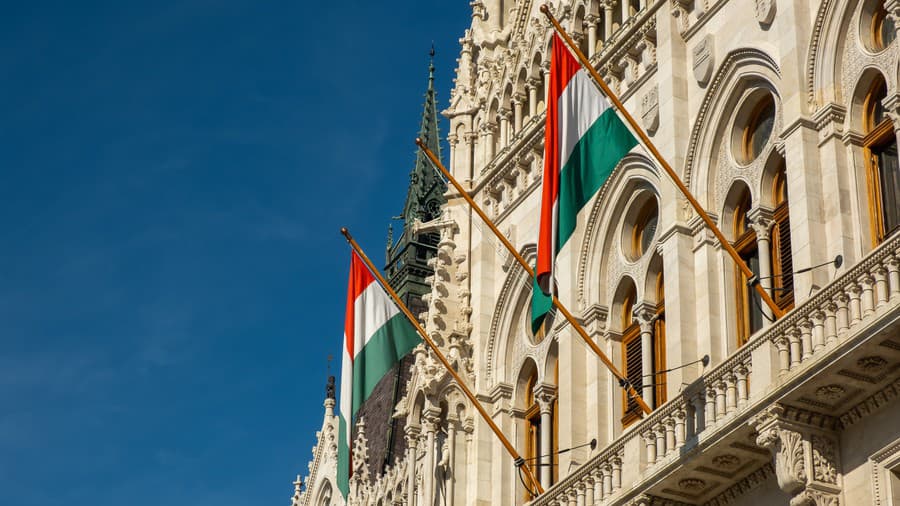 Hungarian flags on the