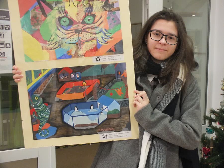 Michaela Miklušová (17) sa prezentovala dielom Zoo.