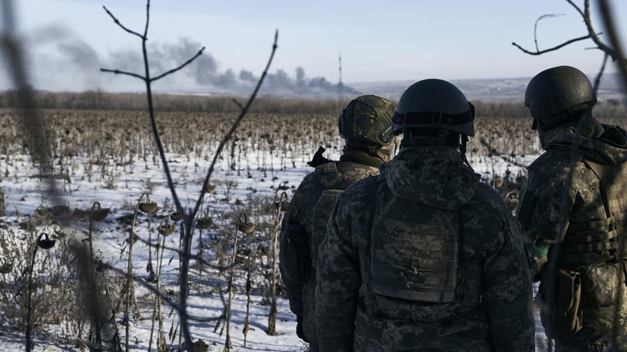 Ukrajinskí vojaci počas bojov