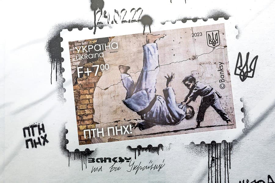 Poštové známky s Banksyho
