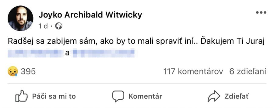 Z jeho posledného príspevku mrazí.