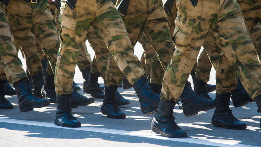 Soldiers in dress uniform