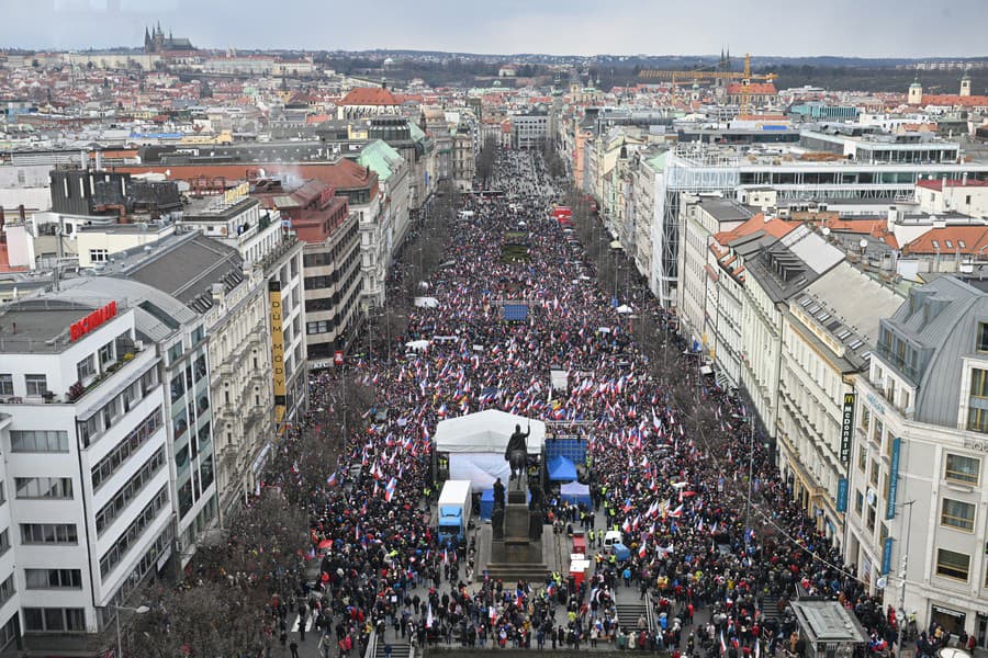 Demonštrácia Česko proti biede,
