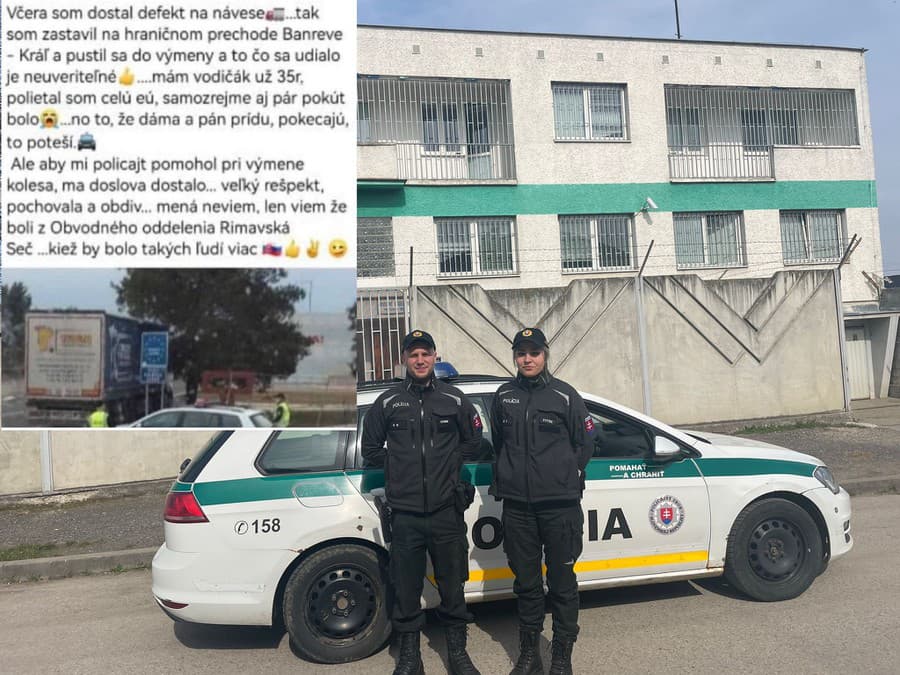 Policajti z Obvodného oddelenia v Rimavskej Seči pomohli kamionistovi v núdzi.