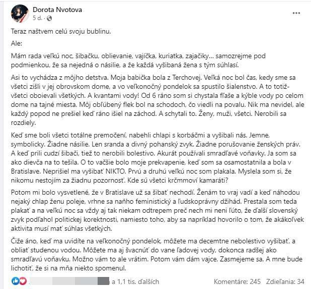 Dorota Nvotová priznala, že