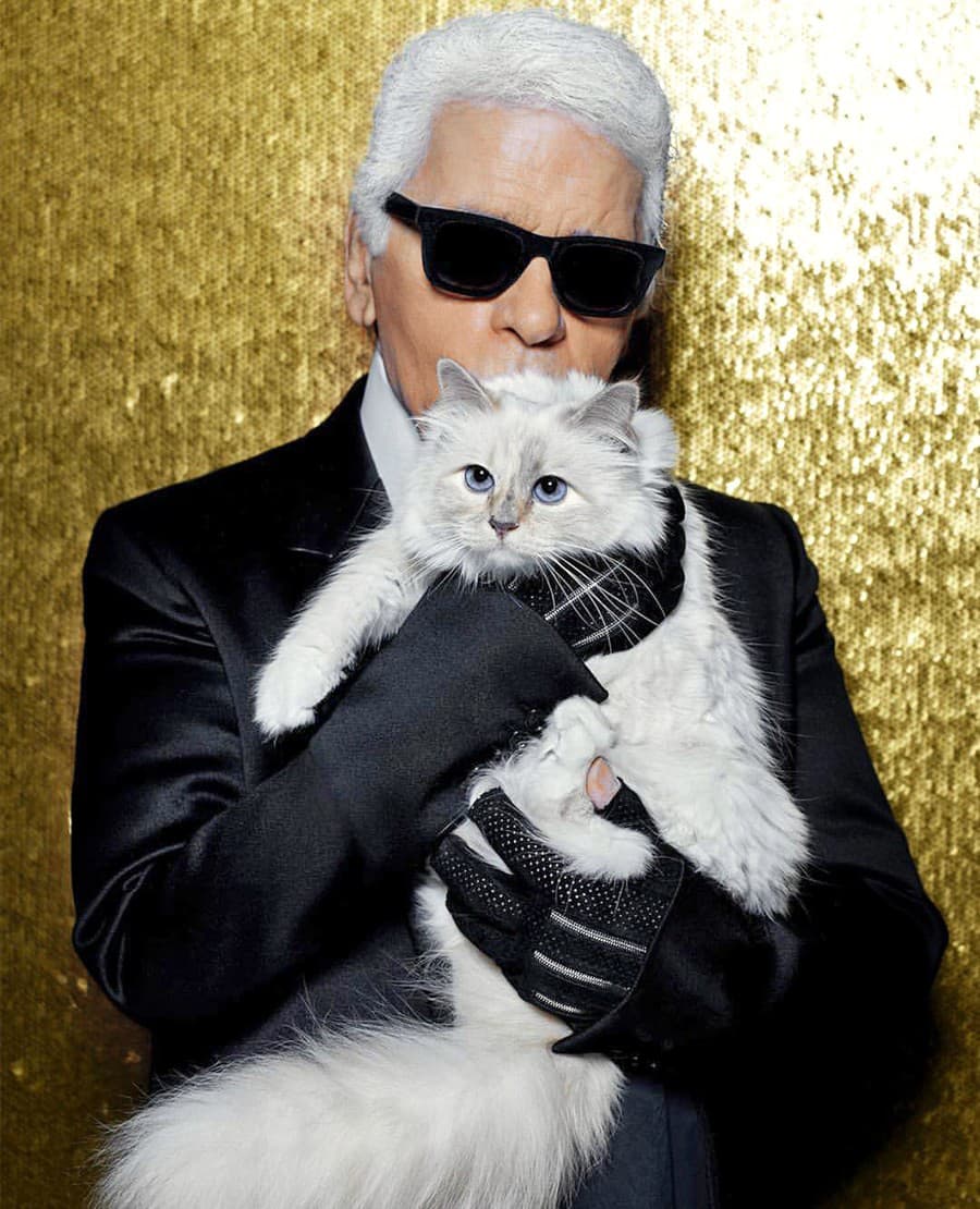 Karl Lagerfeld († 85) a jeho mačka Choupette.