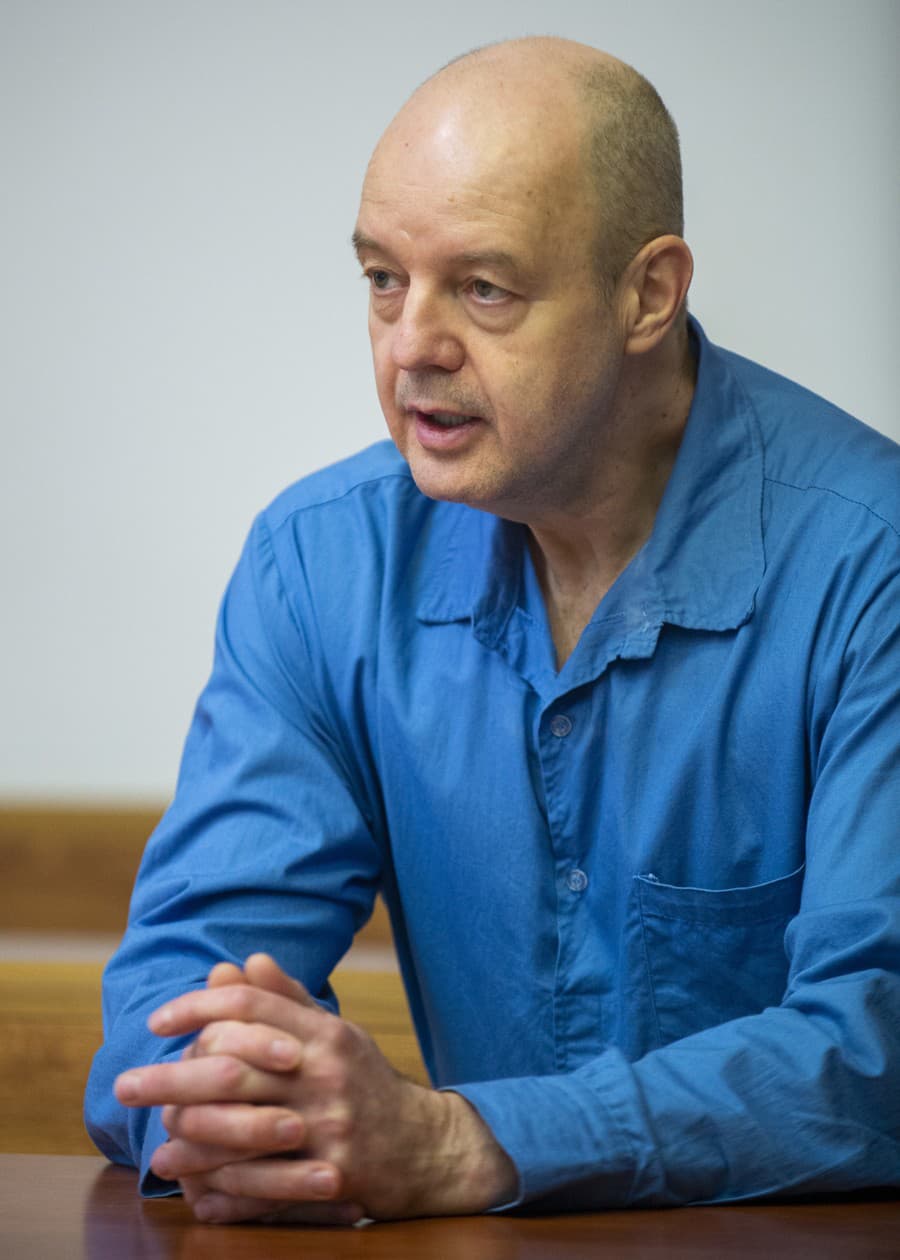 Na snímke obžalovaný Pavol Rusko počas pojednávania v kauze objednávky vraždy Sylvie Klaus-Volzovej.