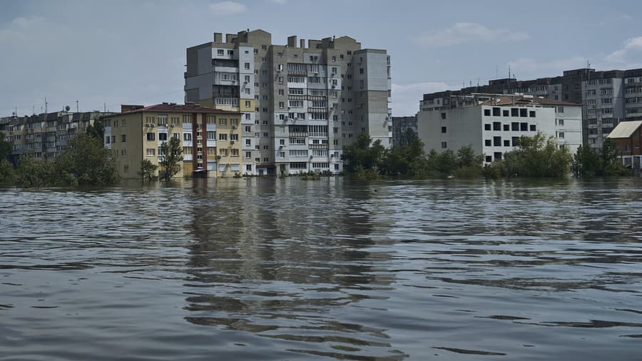 Pohľad na zaplavené ulice