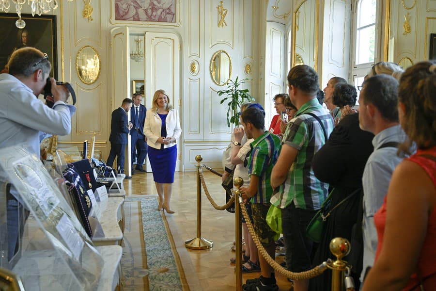 Prezidentka Zuzana Čaputová počas Dňa otvorených dverí v Prezidentskom paláci v Bratislave.