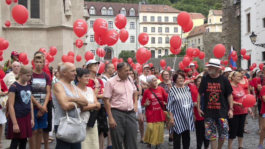 Na snímke účastníci zhromaždenia