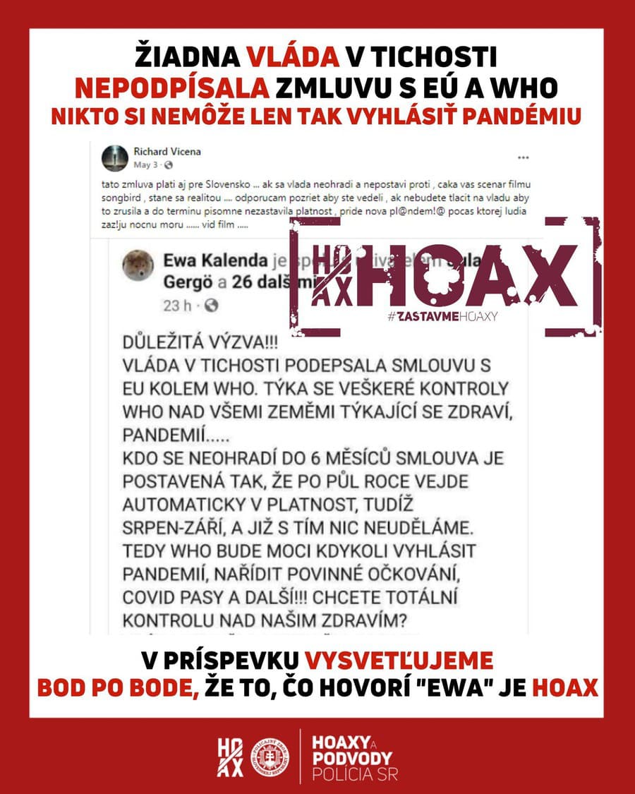 Hoax hovorí o kontrole zdravia.