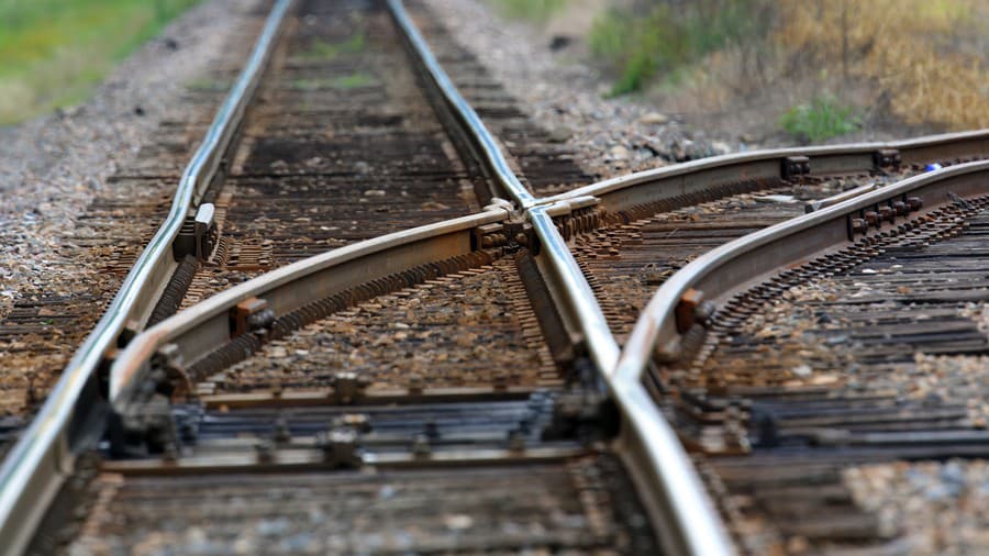 A Railroad switch. 