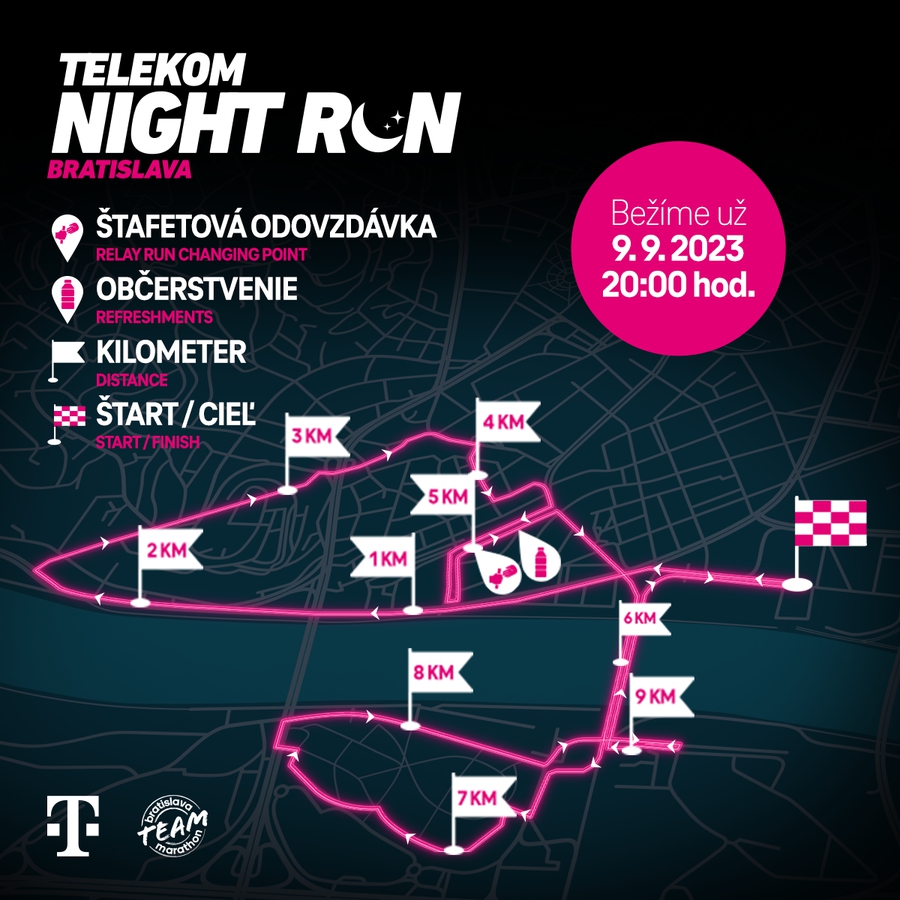 Do bratislavských ulíc sa vrátia bežci počas populárneho Telekom Night Run.