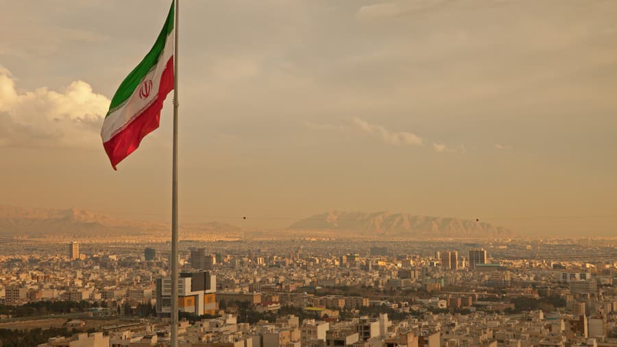 Iran flag waving 