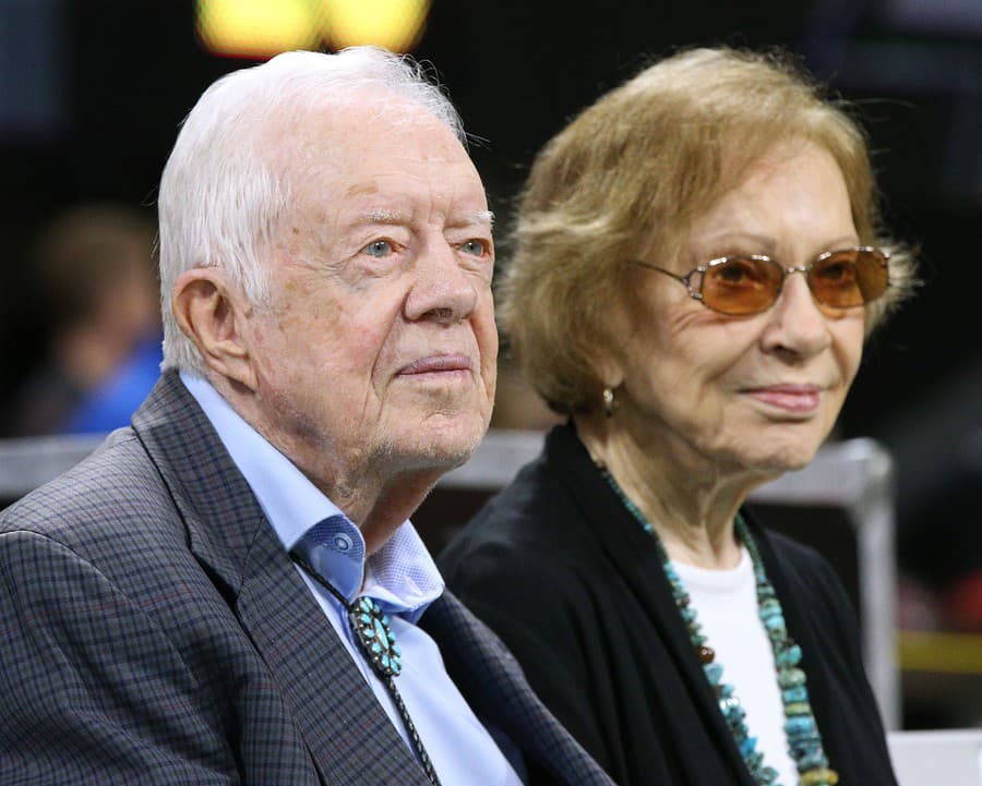 Bývalý prezident Jimmy Carter a bývalá prvá dáma Rosalynn Carter.