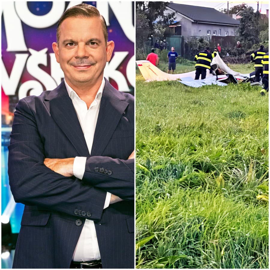 Havarovaný stroj firme herca a moderátora Daniela Dangla (48).